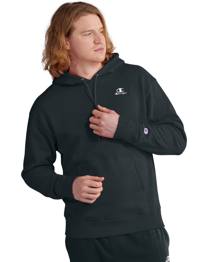 Sudadera Con Capucha Champion Hombre - Classic Fleece Embroidered Applique Logo ( Negras ) 3860752-X